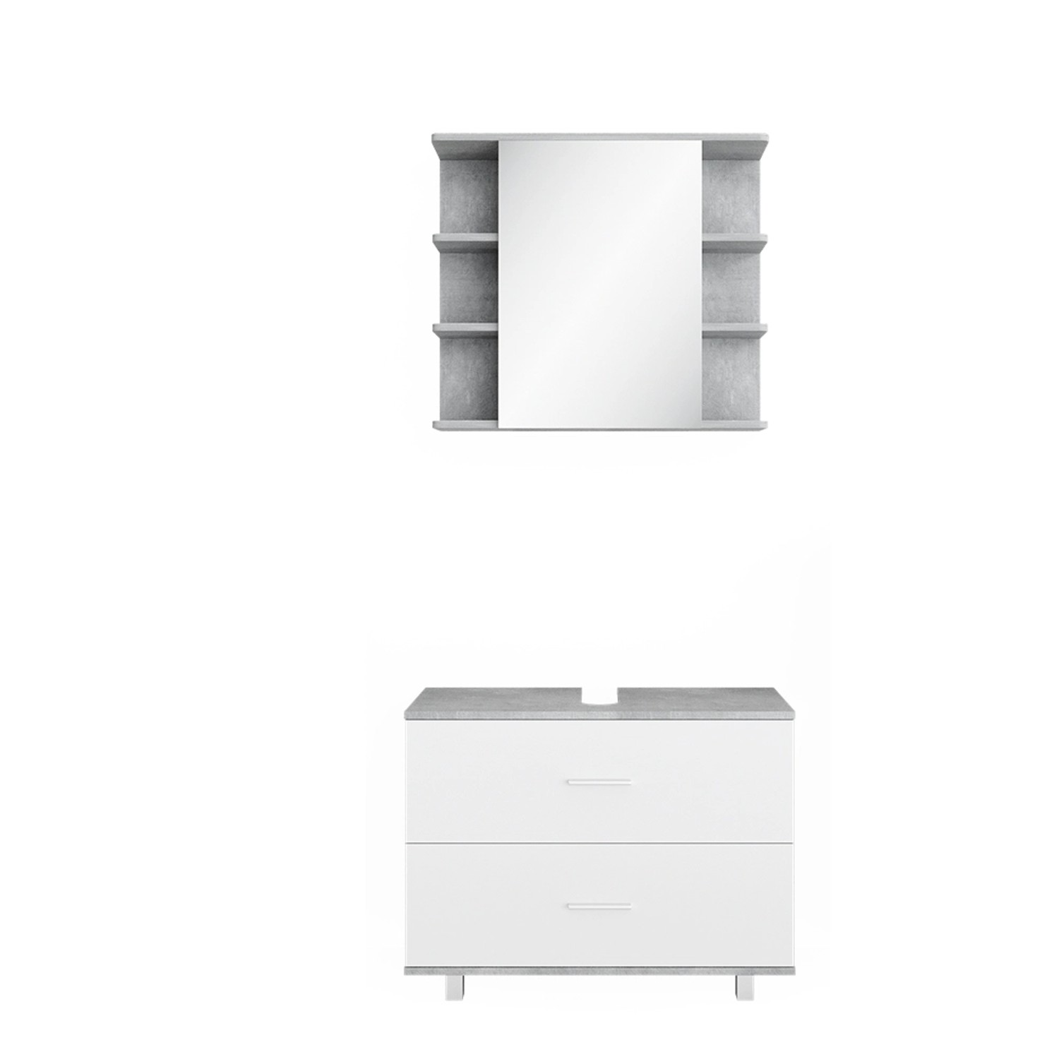 Vicco Badmöbel-Set Ilias Beton/Weiß 2 Teile Unterschrank 80 cm Vicco Badmöbel-Set Ilias Beton/Weiß 2 Teile Unterschrank 80 cm von Vicco