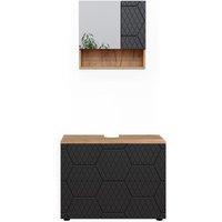 Vicco - Badmöbel-Set Irma, Anthrazit gestreift, 2 Teile von Vicco
