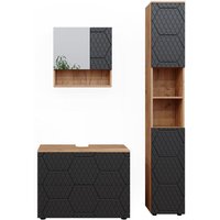 Vicco - Badmöbel-Set Irma, Anthrazit gestreift, 3 Teile, mit Schubladenschrank und Hochschrank Vicco - Badmöbel-Set Irma, Anthrazit gestreift, 3 Teile, mit Schubladenschrank und Hochschrank von Vicco