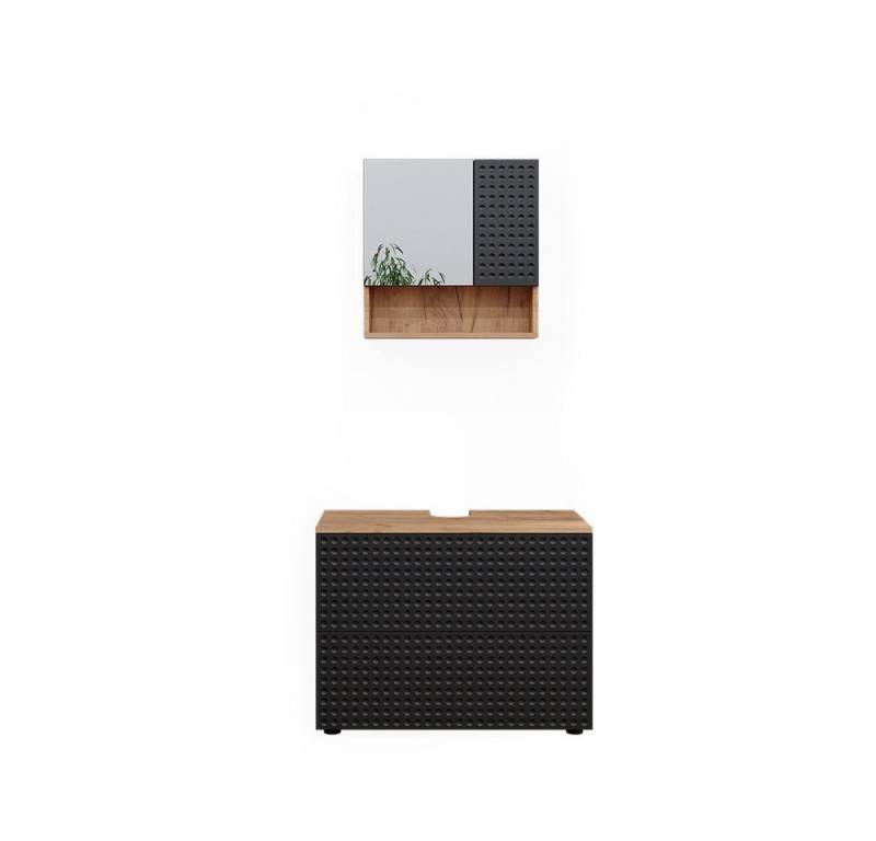Vicco Badmöbel-Set Irma, Goldkraft Eiche/Anthrazit, 2 Teile, (2-St., 2er Set) von Vicco