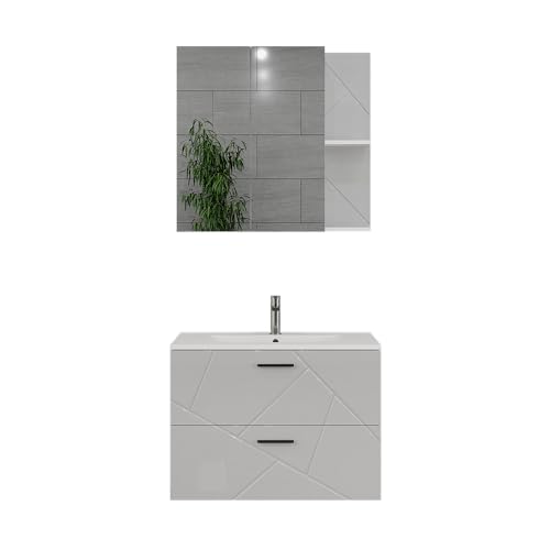 Vicco Badmöbel-Set Irma, Weiß/Weiß Hochglanz, 3 Teile Vicco Badmöbel-Set Irma, Weiß/Weiß Hochglanz, 3 Teile von Vicco