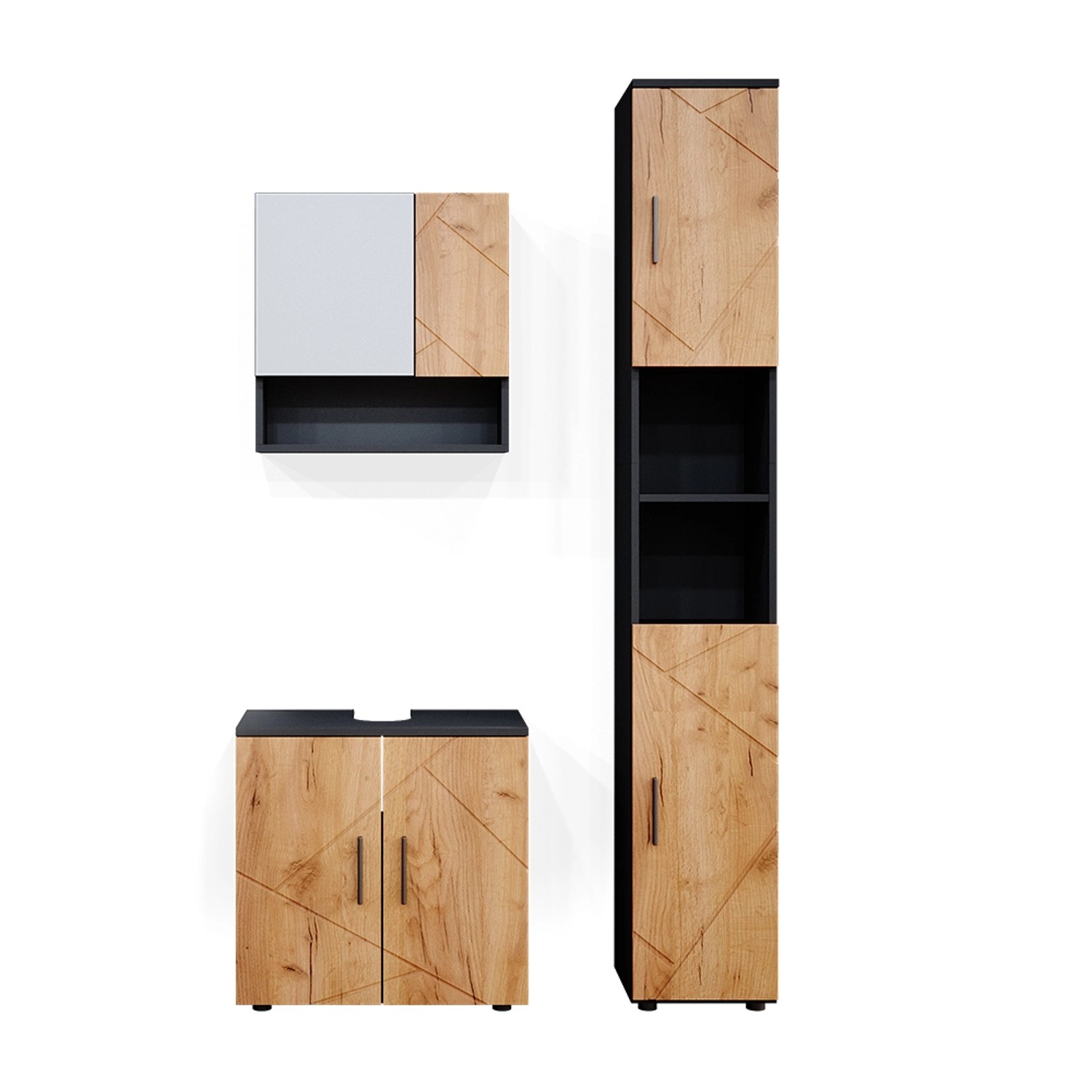 Vicco Badmöbel-Set Irma Anthrazit/Eiche 3 Teile mit Hochschrank Vicco Badmöbel-Set Irma Anthrazit/Eiche 3 Teile mit Hochschrank von Vicco