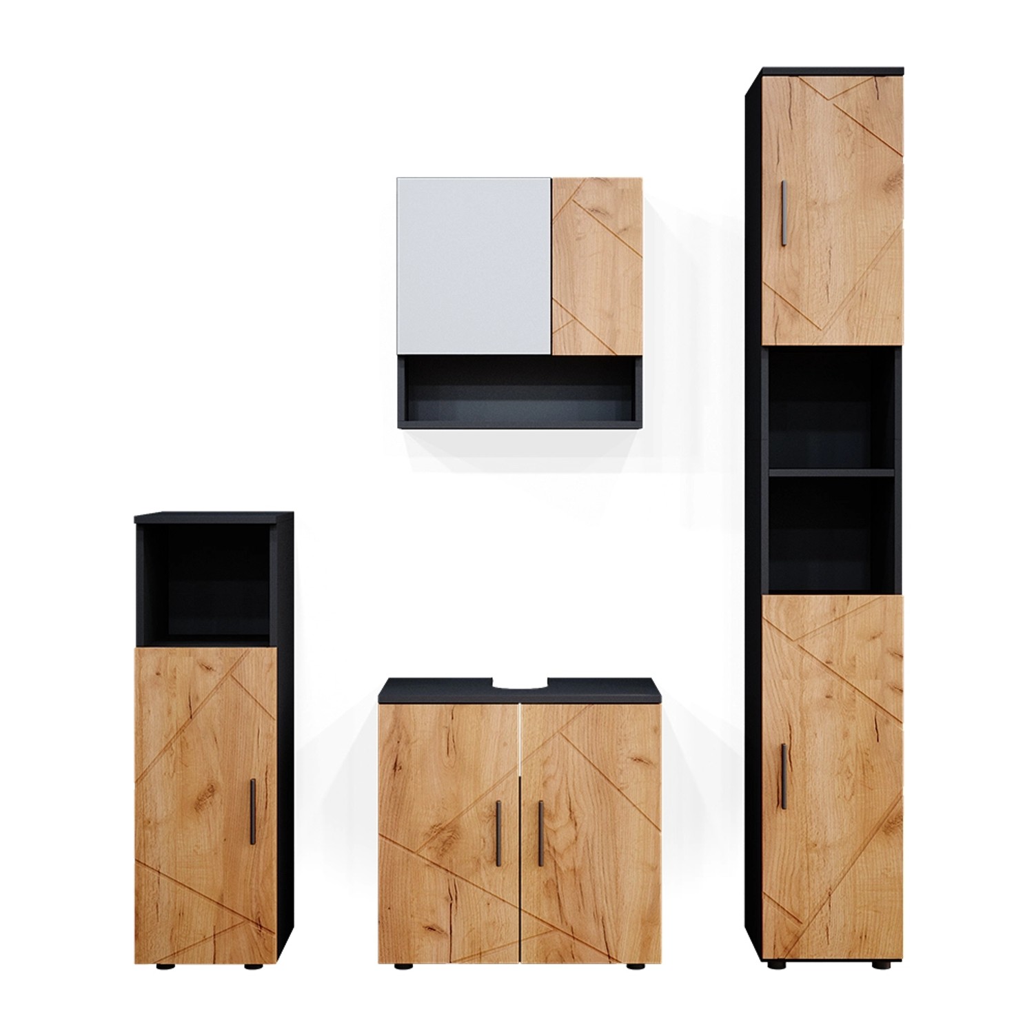 Vicco Badmöbel-Set Irma Anthrazit/Eiche 4 Teile mit Hochschrank Vicco Badmöbel-Set Irma Anthrazit/Eiche 4 Teile mit Hochschrank von Vicco