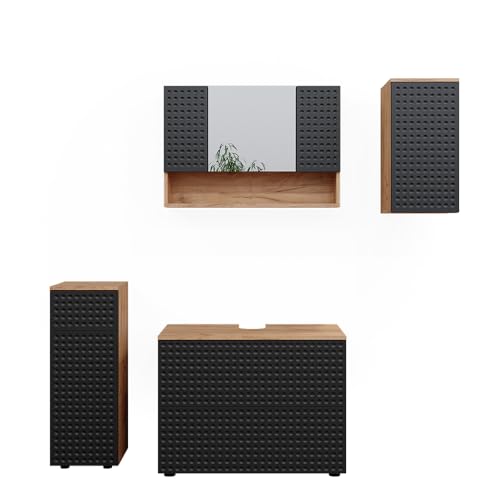 Vicco Badmöbel-Set Irma, Badezimmerschrank-Set, Goldkraft Eiche/Anthrazit, 4 Teile Vicco Badmöbel-Set Irma, Badezimmerschrank-Set, Goldkraft Eiche/Anthrazit, 4 Teile von Vicco