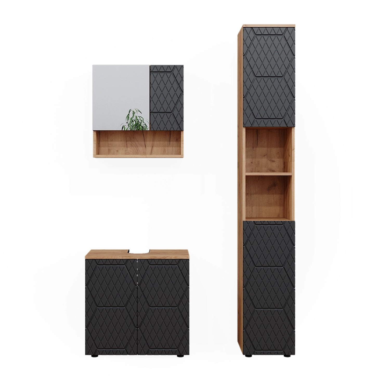 Vicco Badmöbel-Set Irma Goldkraft Eiche/Anthrazit 3 Teile mit Hochschrank Vicco Badmöbel-Set Irma Goldkraft Eiche/Anthrazit 3 Teile mit Hochschrank von Vicco