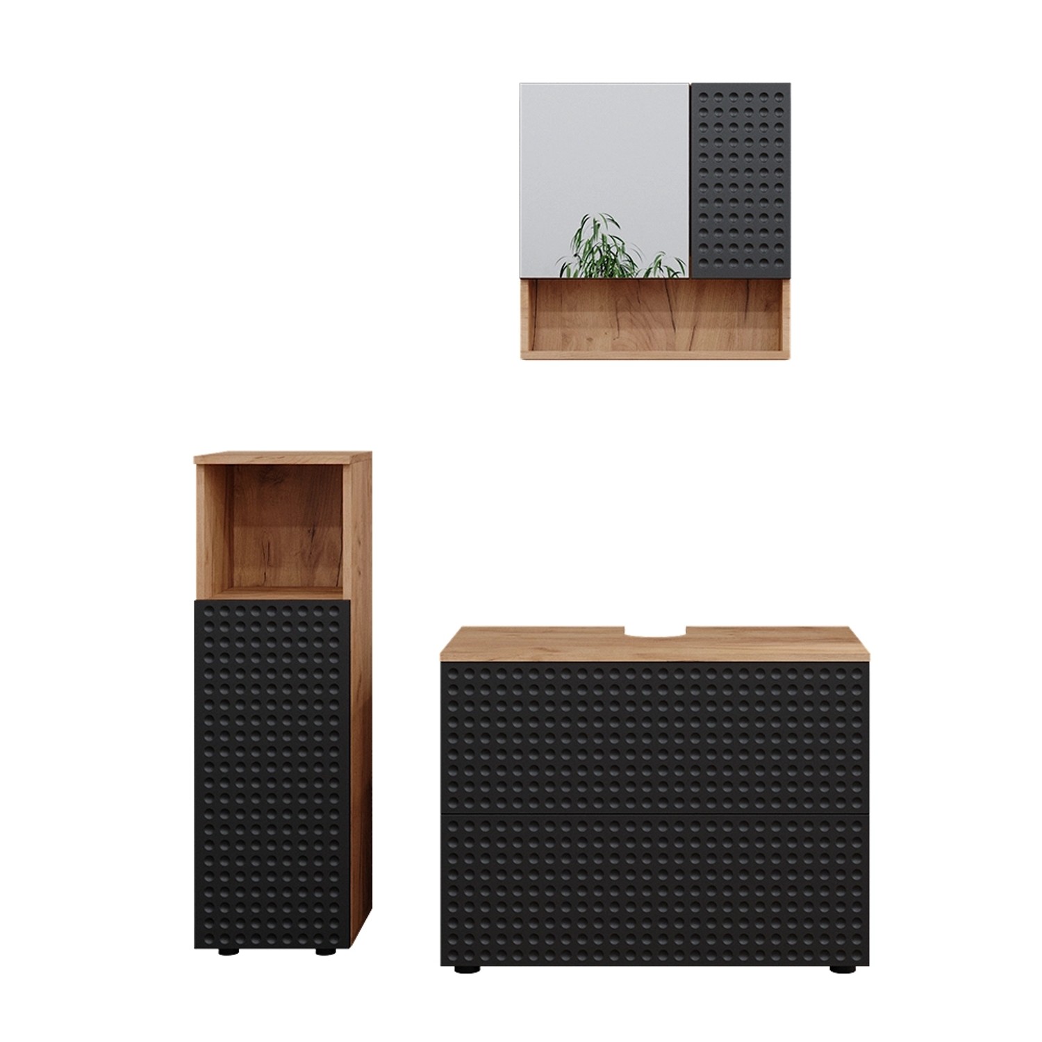 Vicco Badmöbel-Set Irma Goldkraft Eiche/Anthrazit 3 Teile mit Midischrank Opt 2 Vicco Badmöbel-Set Irma Goldkraft Eiche/Anthrazit 3 Teile mit Midischrank Opt 2 von Vicco