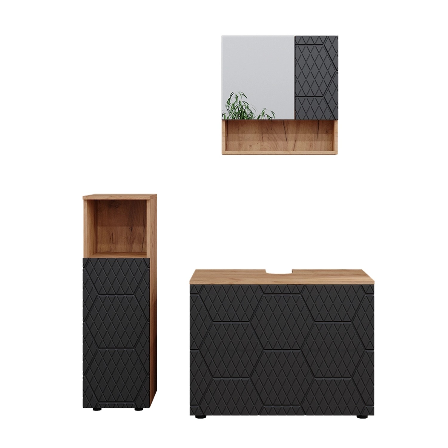 Vicco Badmöbel-Set Irma Goldkraft Eiche/Anthrazit 3 Teile mit Midischrank Vicco Badmöbel-Set Irma Goldkraft Eiche/Anthrazit 3 Teile mit Midischrank von Vicco
