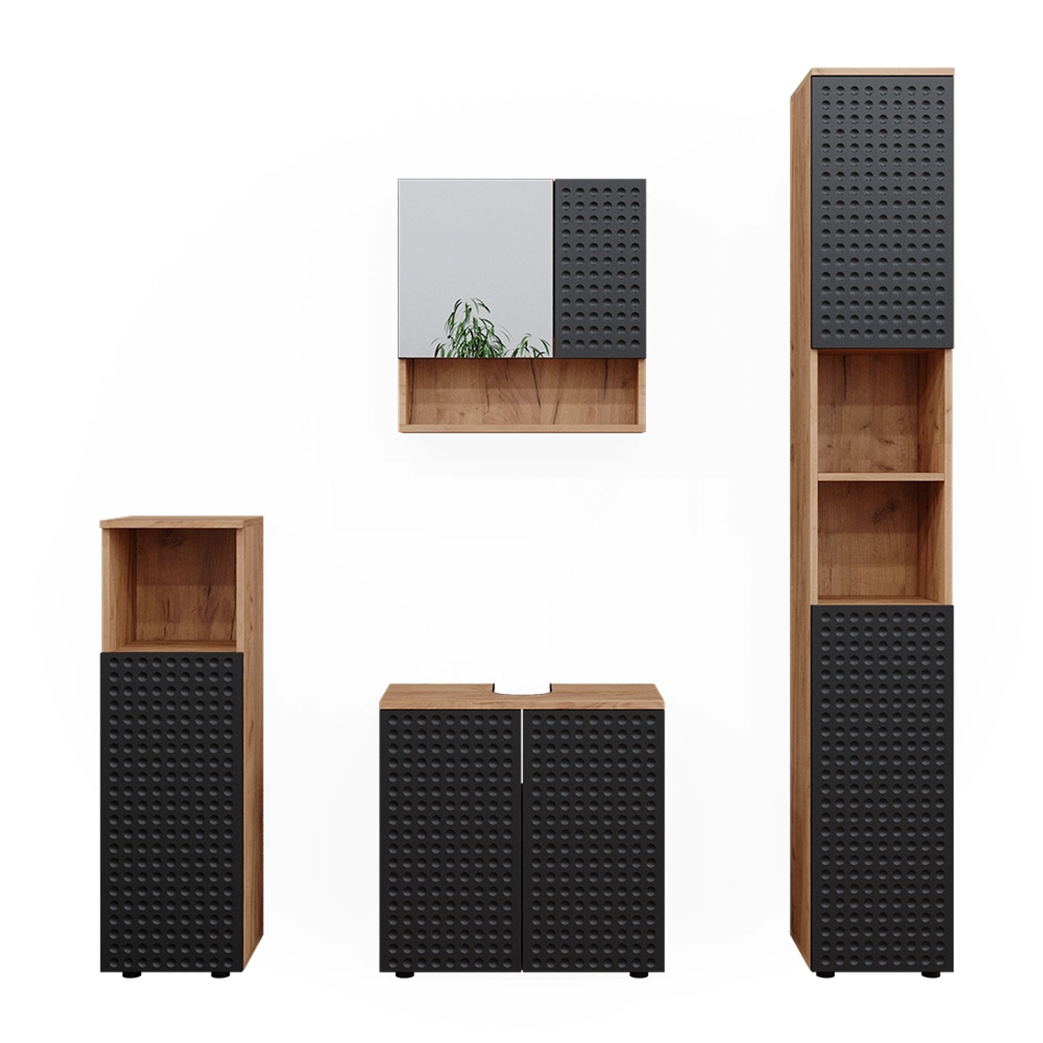 Vicco Badmöbel-Set Irma Goldkraft Eiche/Anthrazit 4 Teile mit Hochschrank Opt 2 Vicco Badmöbel-Set Irma Goldkraft Eiche/Anthrazit 4 Teile mit Hochschrank Opt 2 von Vicco