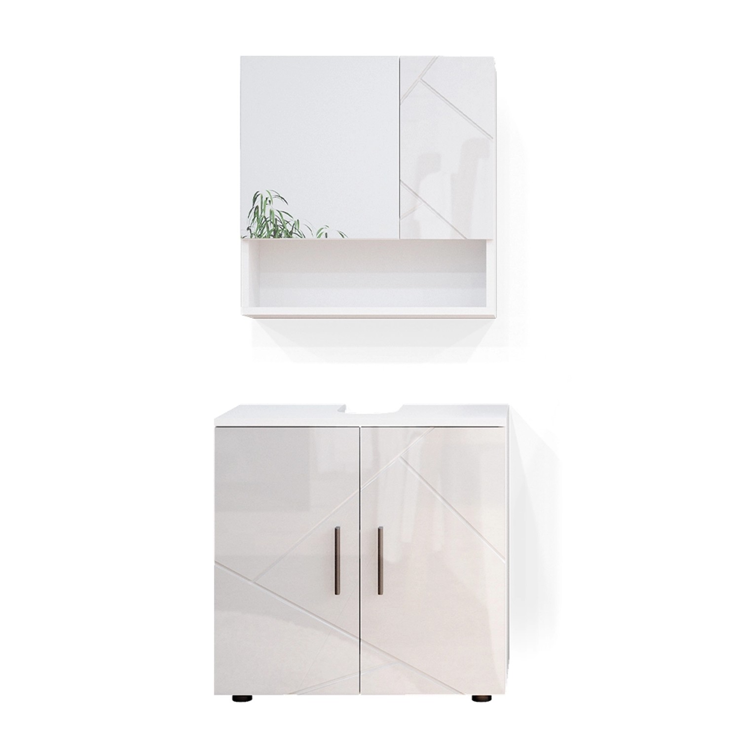 Vicco Badmöbel-Set Irma Weiß Hochglanz 2 Teile Unterschrank 60 cm Vicco Badmöbel-Set Irma Weiß Hochglanz 2 Teile Unterschrank 60 cm von Vicco