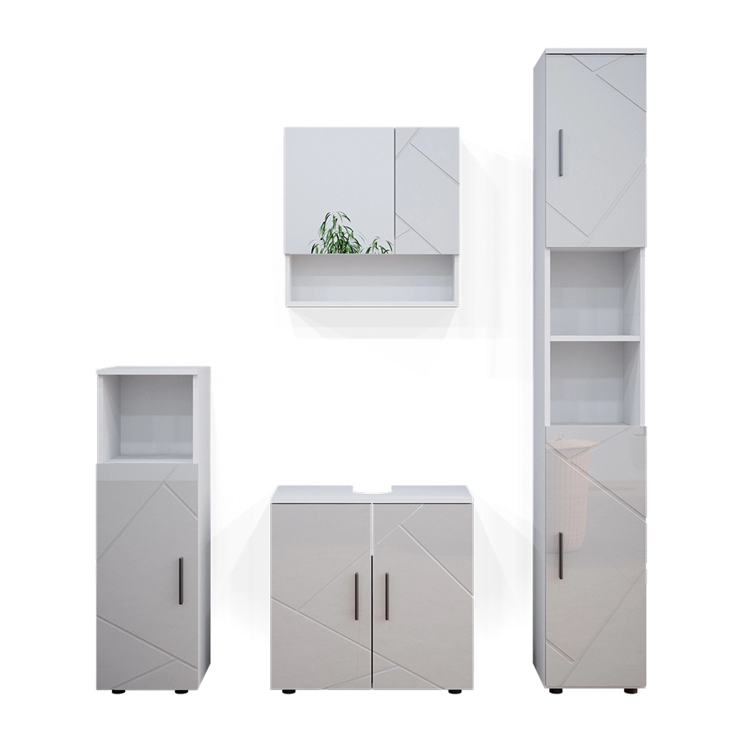 Vicco Badmöbel-Set Irma Weiß Hochglanz 4 Teile mit Hochschrank Vicco Badmöbel-Set Irma Weiß Hochglanz 4 Teile mit Hochschrank von Vicco
