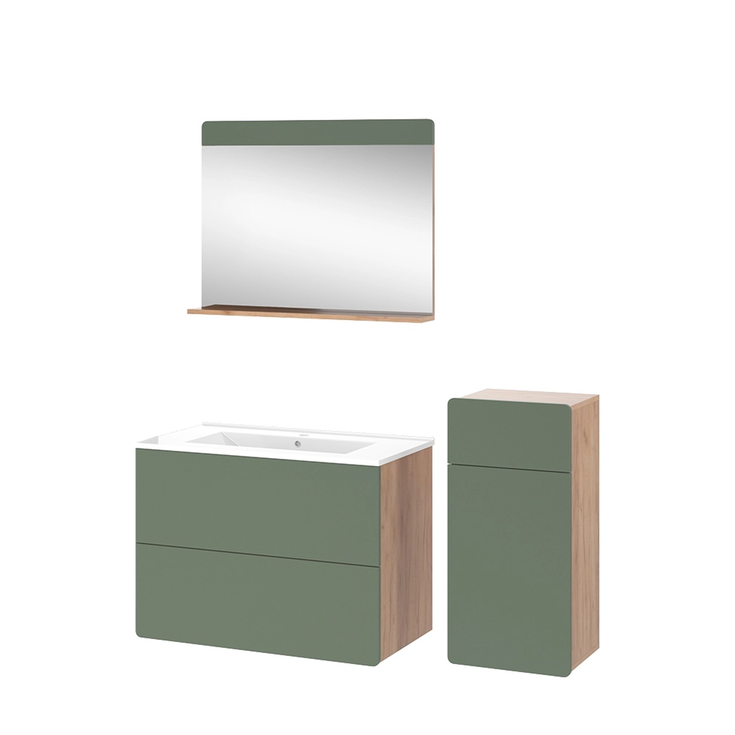 Vicco Badmöbel-Set Izan Goldkraft Eiche/Grün 4 Teile mit Midischrank Vicco Badmöbel-Set Izan Goldkraft Eiche/Grün 4 Teile mit Midischrank von Vicco