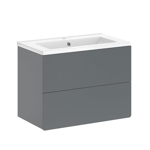 Vicco Waschbeckenunterschrank Grau Izan, bestehend aus Waschbeckenunterschrank, Waschbecken - Mehr Stauraum ohne Bodenfläche zu nutzen Vicco Waschbeckenunterschrank Grau Izan, bestehend aus Waschbeckenunterschrank, Waschbecken - Mehr Stauraum ohne Bodenfläche zu nutzen von Vicco