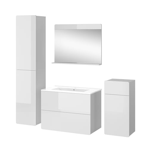 Vicco Badmöbel-Set Izan, Weiß, 5 Teile von Vicco