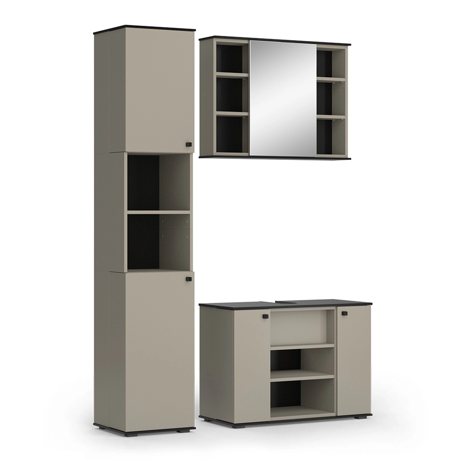 Vicco Badmöbel-Set Joli Greige 3 Teile mit Hochschrank Opt 2 Vicco Badmöbel-Set Joli Greige 3 Teile mit Hochschrank Opt 2 von Vicco