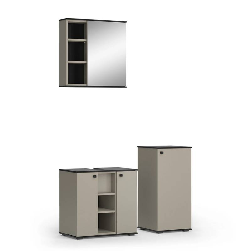 Vicco Badmöbel-Set Joli Greige 3 Teile mit Midischrank von Vicco