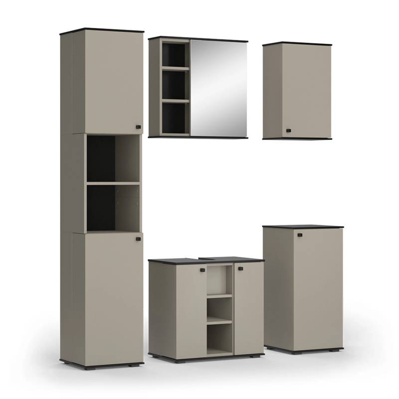 Vicco Badmöbel-Set Joli Greige 5 Teile von Vicco