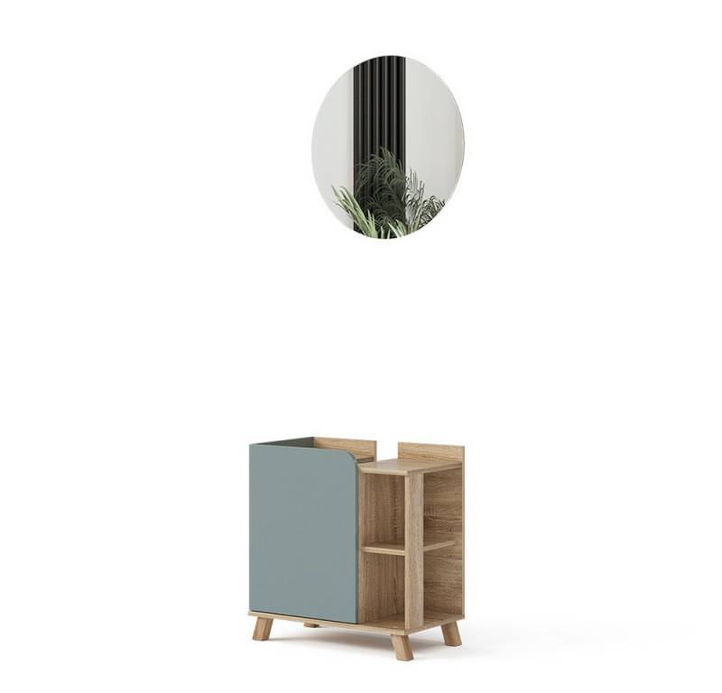 Vicco Badmöbel-Set Karen, Sonoma/Blau-Grau, 2 Teile, (2-St., 2er Set) von Vicco