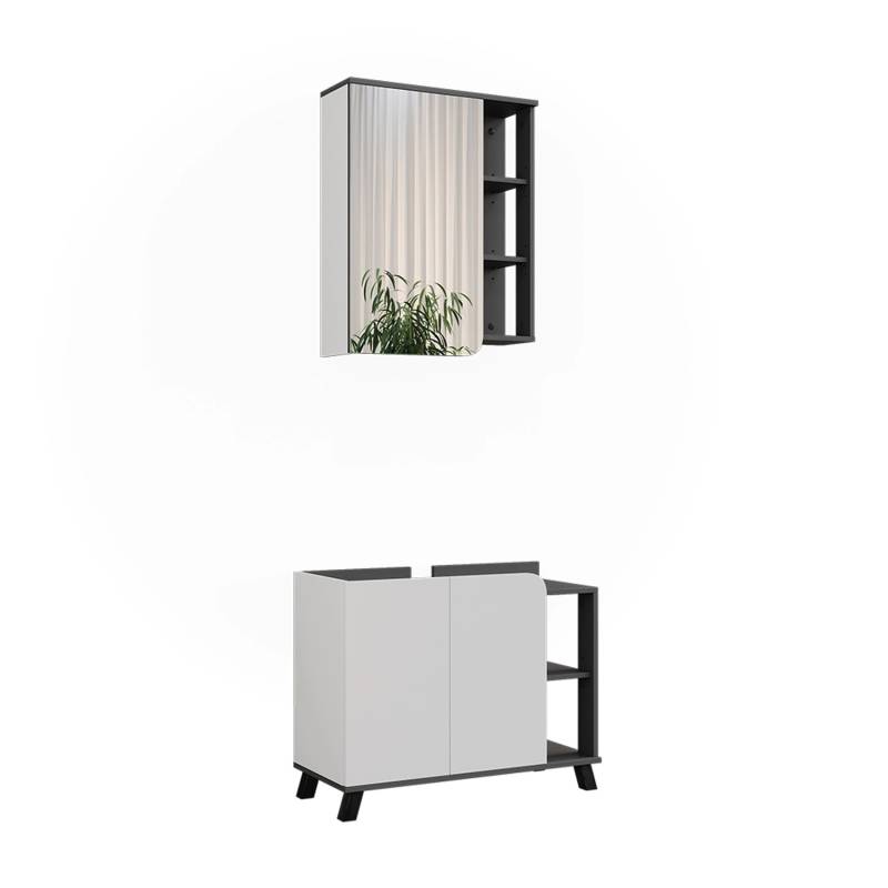 Vicco Badmöbel-Set Karen Anthrazit/Weiß 2 Teile von Vicco