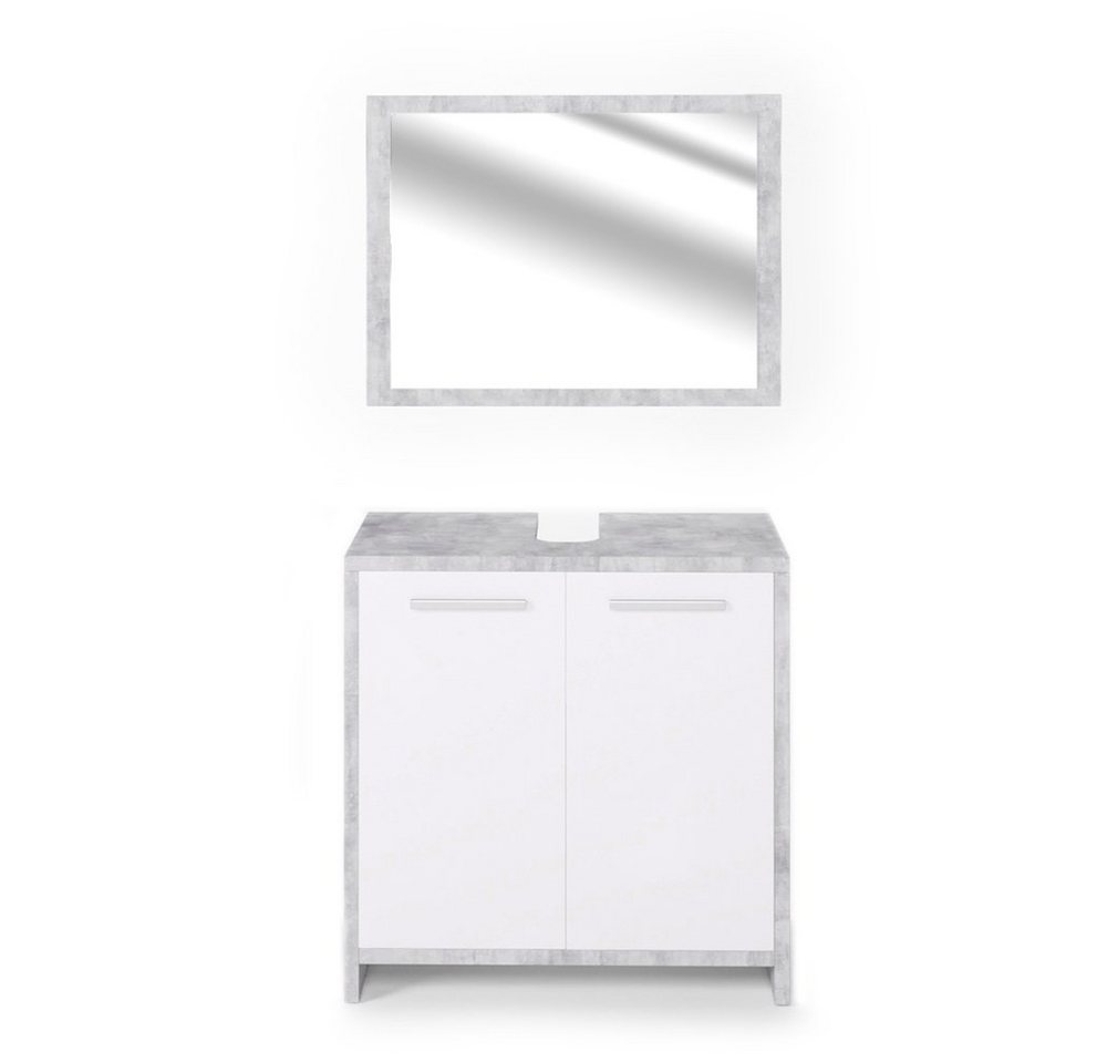 Vicco Badmöbel-Set Kiko, Beton/Weiß, 2 Teile, (2-er Set, 2-St., 2-er Set) von Vicco