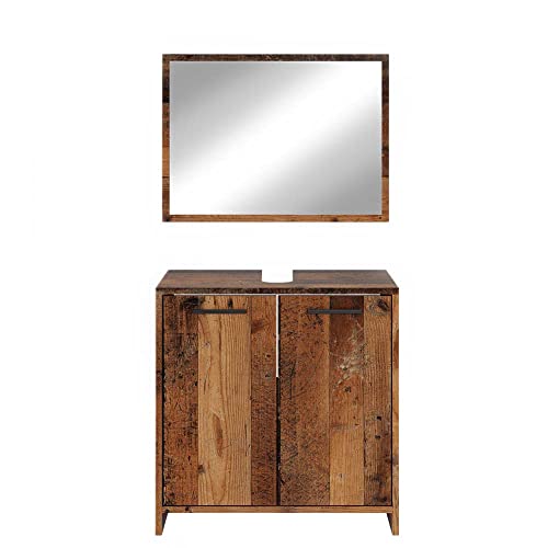 Vicco Badmöbel-Set Eiche rustikal Kiko, bestehend aus Badezimmerspiegel, Waschbeckenunterschrank - Platz für Pflege- und Badutensilien Vicco Badmöbel-Set Eiche rustikal Kiko, bestehend aus Badezimmerspiegel, Waschbeckenunterschrank - Platz für Pflege- und Badutensilien von Vicco
