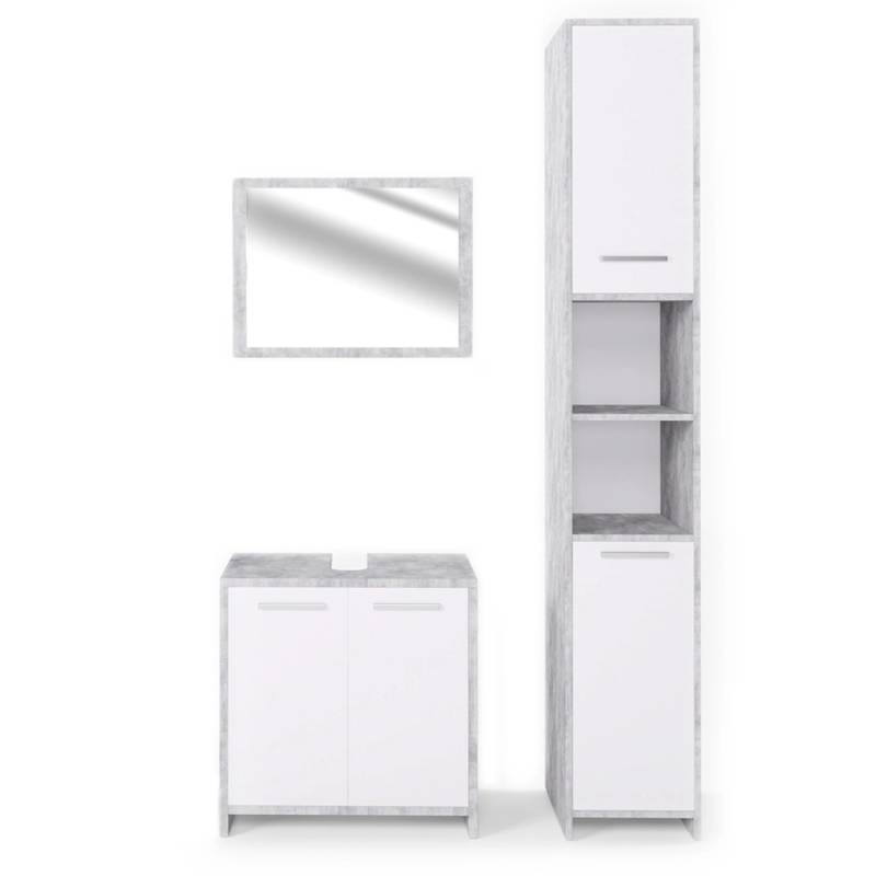 Vicco Badmöbel-Set Kiko Beton/Weiß 3 Teile mit Hochschrank Vicco Badmöbel-Set Kiko Beton/Weiß 3 Teile mit Hochschrank von Vicco