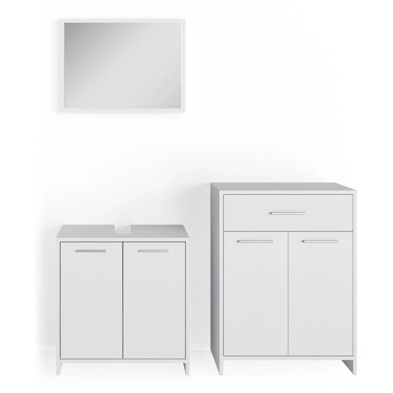 Vicco Badmöbel-Set Kiko Weiß 3 Teile mit Midischrank von Vicco