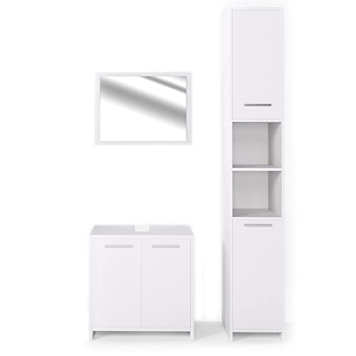 Vicco Badmöbel-Set Kiko, Weiß Hochglanz/Weiß, 3 Teile Vicco Badmöbel-Set Kiko, Weiß Hochglanz/Weiß, 3 Teile von Vicco