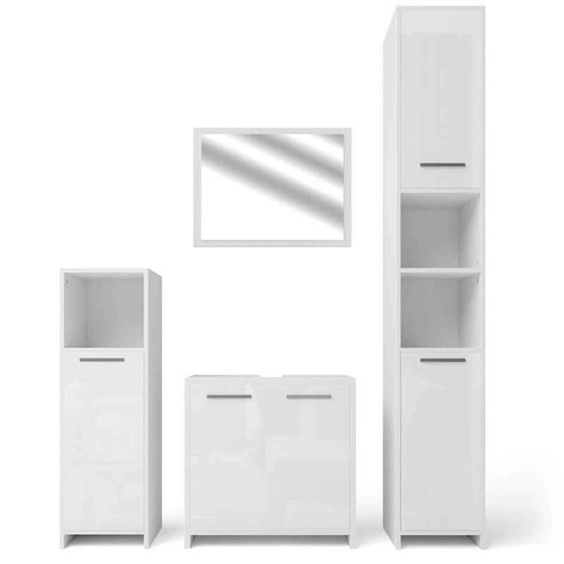 Vicco Badmöbel-Set Kiko Weiß Hochglanz 4 Teile von Vicco