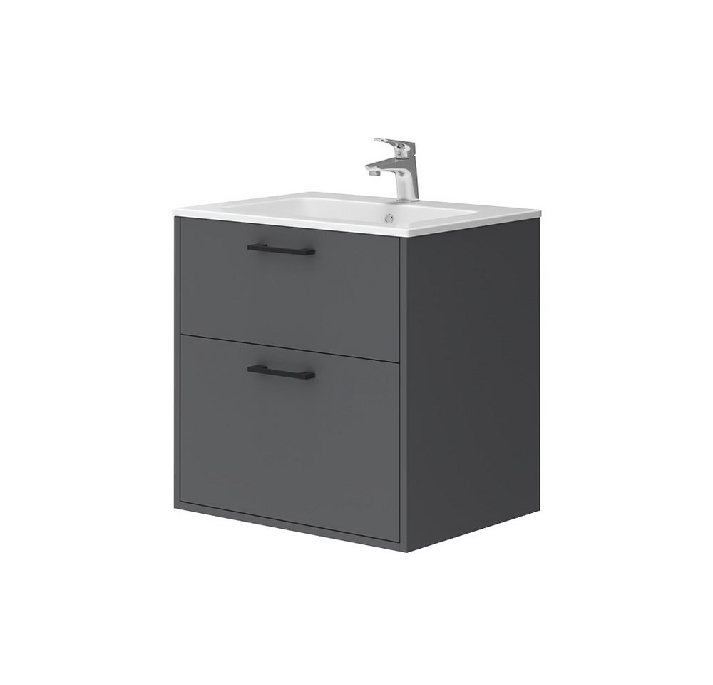 Vicco Badmöbel-Set Lanco, Anthrazit, 61 x 61.5 cm mit Waschbecken, (2-St., 2er Set) Vicco Badmöbel-Set Lanco, Anthrazit, 61 x 61.5 cm mit Waschbecken, (2-St., 2er Set) von Vicco