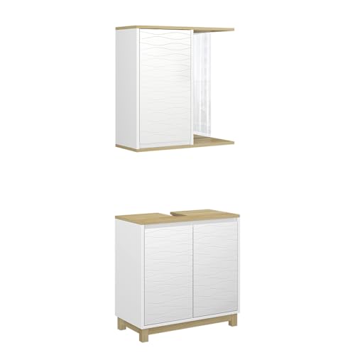 Vicco Badmöbel-Set Livia, Weiß/Eiche, 2 Teile Vicco Badmöbel-Set Livia, Weiß/Eiche, 2 Teile von Vicco