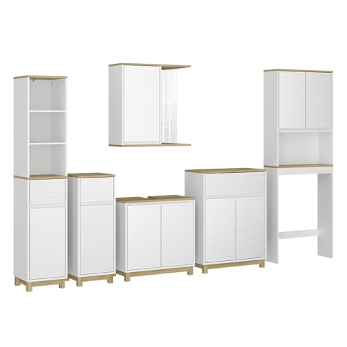Vicco Badmöbel-Set Livia, Weiß/Eiche, 6 Teile Vicco Badmöbel-Set Livia, Weiß/Eiche, 6 Teile von Vicco