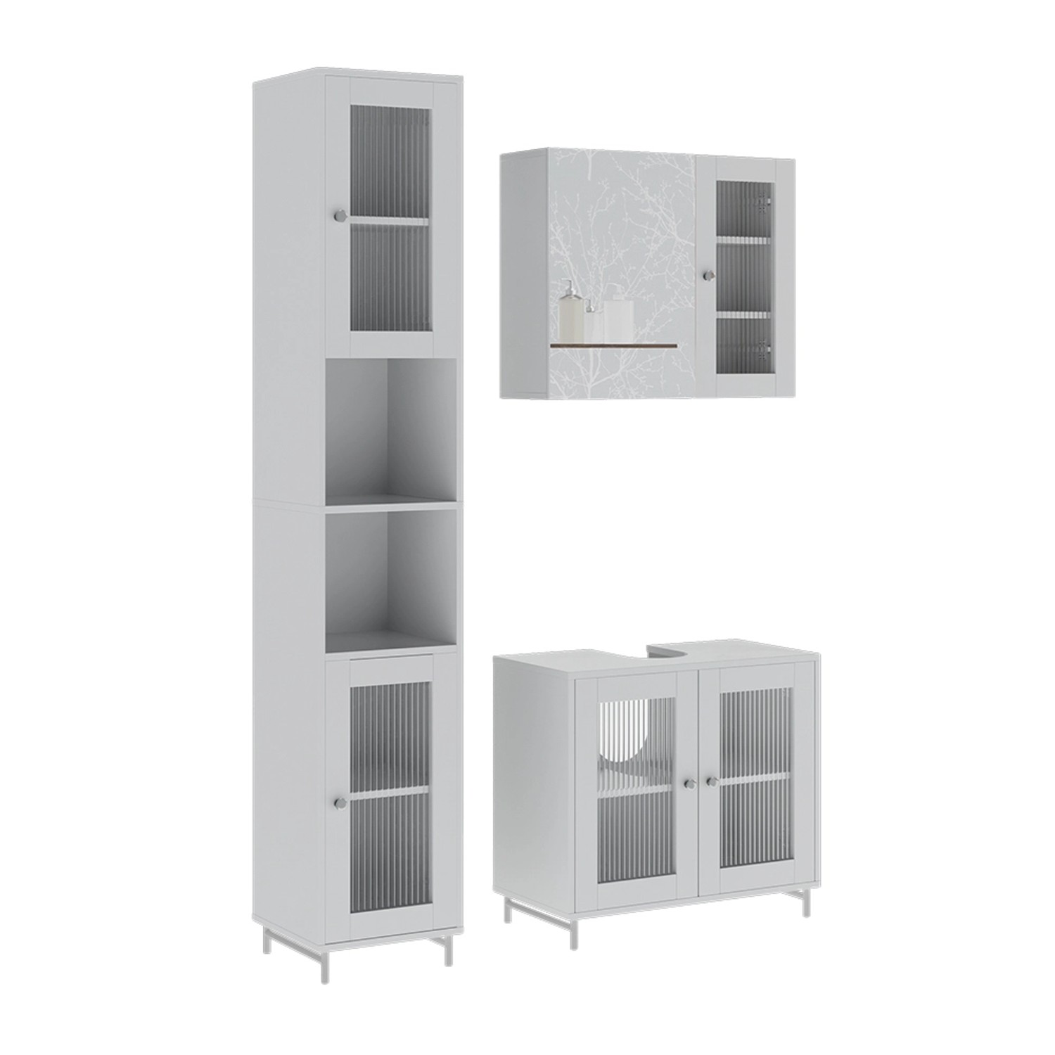 Vicco Badmöbel-Set Malte Weiß 3 Teile mit Hochschrank Vicco Badmöbel-Set Malte Weiß 3 Teile mit Hochschrank von Vicco