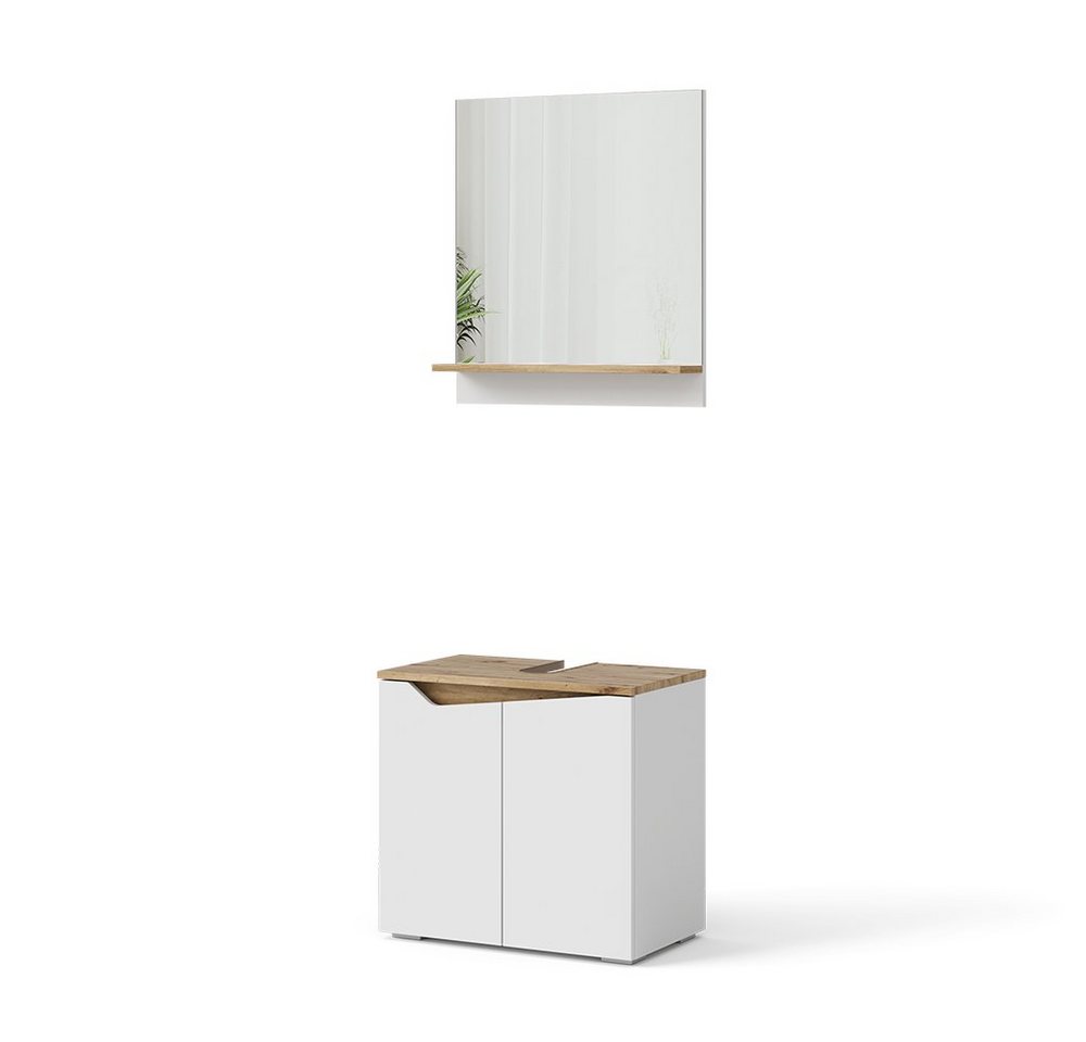 Vicco Badmöbel-Set Marelle, Weiß/Artisan-Eiche, 2 Teile, (2-St., 2er Set) von Vicco