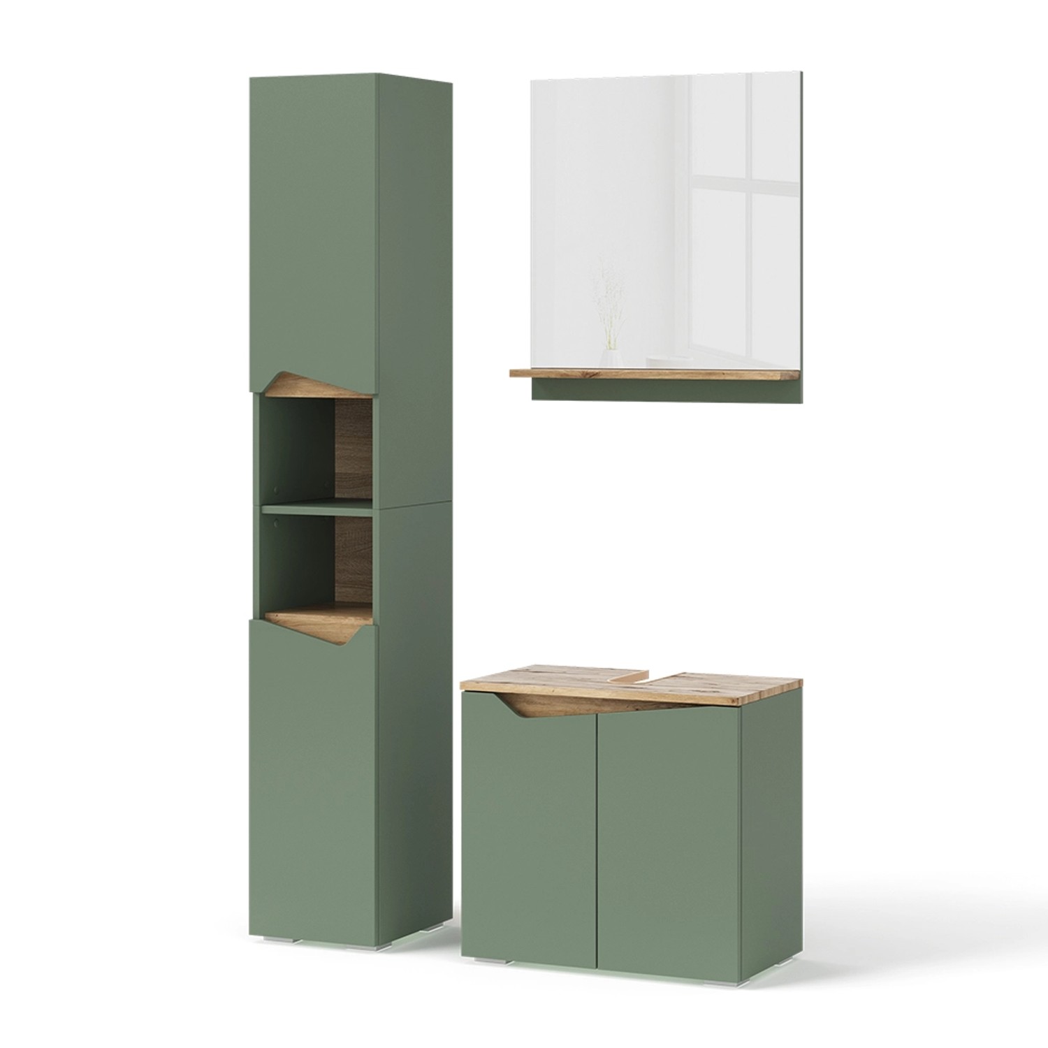 Vicco Badmöbel-Set Marelle Grün/Artisan 3 Teile mit Hochschrank Vicco Badmöbel-Set Marelle Grün/Artisan 3 Teile mit Hochschrank von Vicco