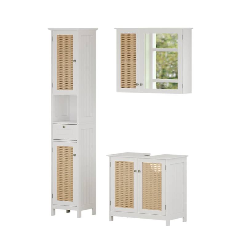 Vicco Badmöbel-Set Rosario Weiß 3 teilig mit Hochschrank von Vicco