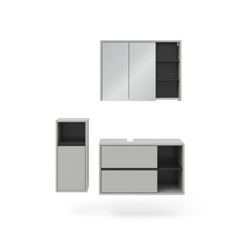 Vicco Badmöbel-Set Viola, Grau/Anthrazit, 3 Teile, mit Midischrank, (3-St., 3-er Set) von Vicco