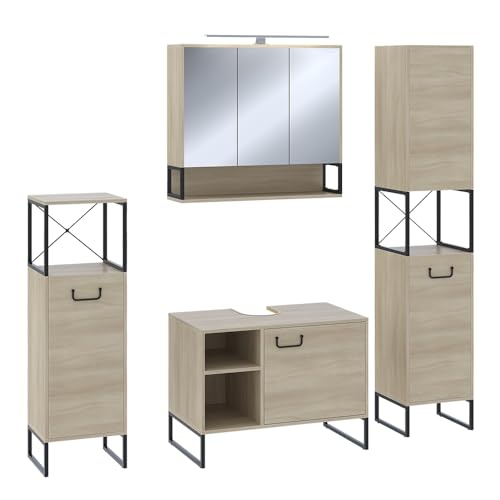 Vicco Badmöbel-Set Vionna, Eiche/Schwarz, 4 Teile Vicco Badmöbel-Set Vionna, Eiche/Schwarz, 4 Teile von Vicco