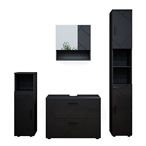Vicco Badmöbel-Set Irma, Anthrazit Hochglanz, 4 Teile, mit Schubladenschrank und Hochschrank Vicco Badmöbel-Set Irma, Anthrazit Hochglanz, 4 Teile, mit Schubladenschrank und Hochschrank von Vicco