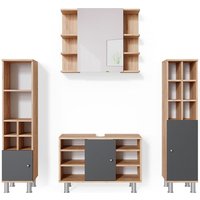 Vicco - Badmöbel-Set Fynn, Goldkraft Eiche, 4 Teile, mit Midischränke Vicco - Badmöbel-Set Fynn, Goldkraft Eiche, 4 Teile, mit Midischränke von Vicco
