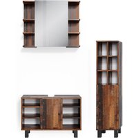 Vicco - Badmöbel-Set Fynn, Eiche rustikal, 3 Teile, mit Midischrank Tür groß Vicco - Badmöbel-Set Fynn, Eiche rustikal, 3 Teile, mit Midischrank Tür groß von Vicco
