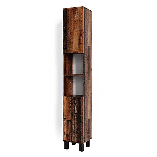Vicco Badschrank Fynn, Badezimmerhochschrank, Eiche rustikal, 30 x 190 cm von Vicco
