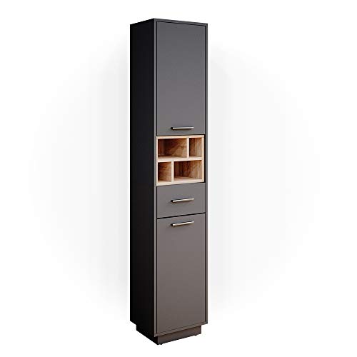 Vicco Badschrank Beatrice, Anthrazit/Sonoma, 38 x 190 cm von Vicco