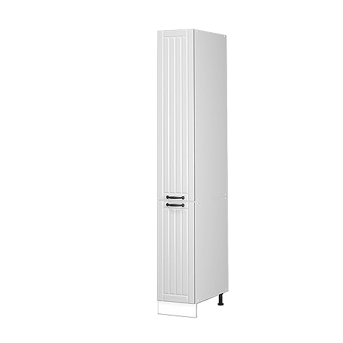 Vicco Badschrank Fame-Line, Badezimmerhochschrank, Weiß Landhaus/Weiß, 30 x 206.8 cm von Vicco