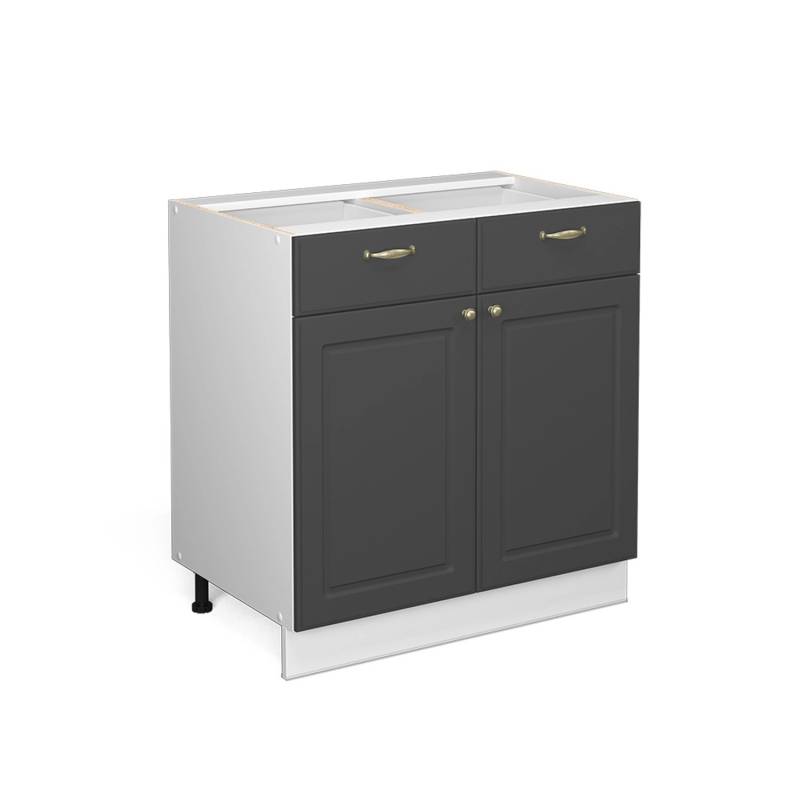 Vicco Badschrank Fame-Line Anthrazit-Gold/Weiß 80 x 82 cm ohne Arbeitsplatte von Vicco