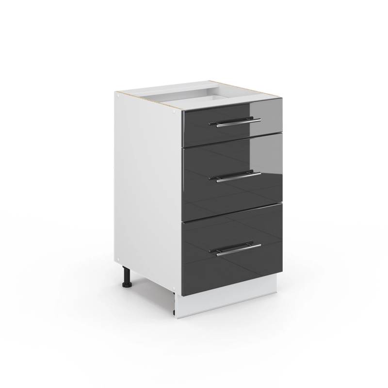 Vicco Badschrank Fame-Line Anthrazit Hochglanz/Weiß 50 x 82 cm ohne Arbeitsplatte von Vicco