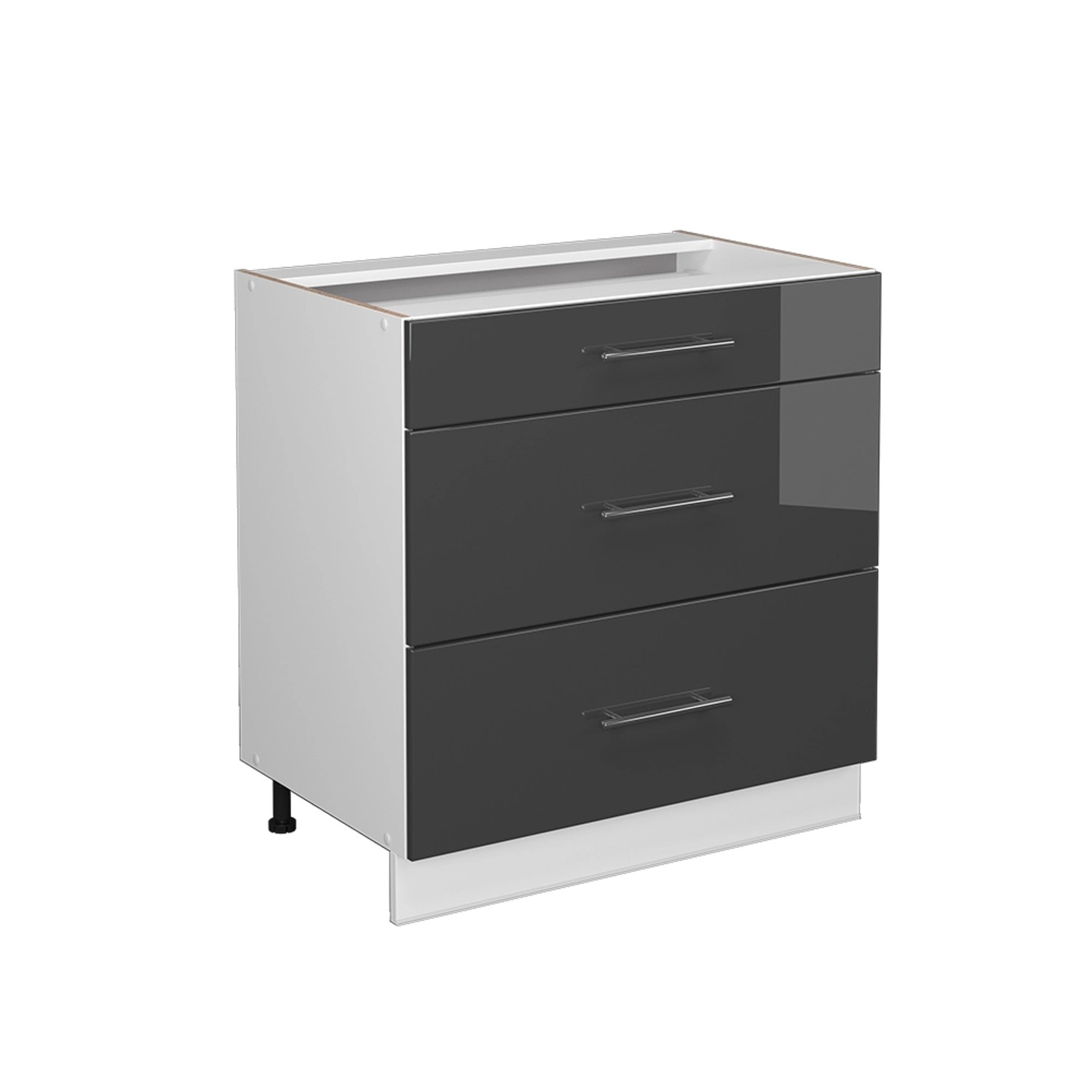 Vicco Badschrank Fame-Line Anthrazit Hochglanz/Weiß 80 x 82 cm mit 3 Schubladen ohne Arbeitsplatte Vicco Badschrank Fame-Line Anthrazit Hochglanz/Weiß 80 x 82 cm mit 3 Schubladen ohne Arbeitsplatte von Vicco