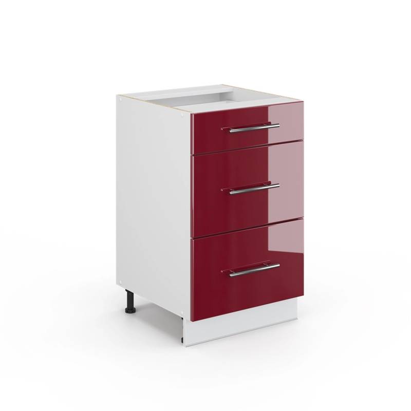 Vicco Badschrank Fame-Line Bordeaux Hochglanz/Weiß 50 x 82 cm ohne Arbeitsplatte von Vicco