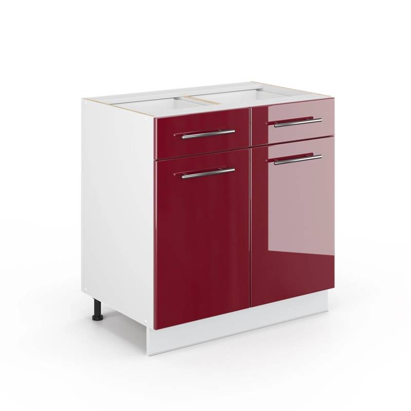 Vicco Badschrank Fame-Line Bordeaux Hochglanz/Weiß 80 x 82 cm ohne Arbeitsplatte von Vicco