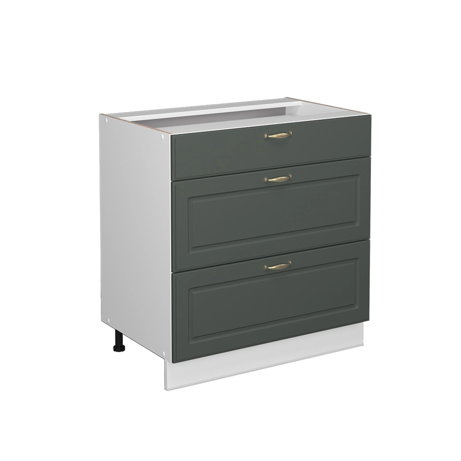 Vicco Badschrank Fame-Line Grün-Gold Landhaus/Weiß 80 x 82 cm mit 3 Schubladen ohne Arbeitsplatte von Vicco