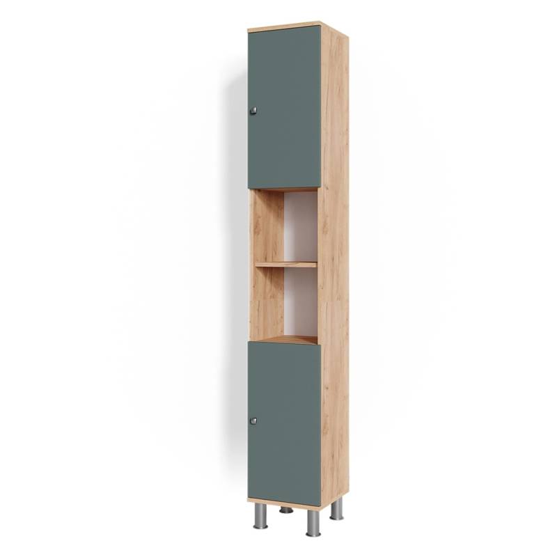 Vicco Badschrank Fynn Goldkraft Eiche/Grün 30 x 190 cm von Vicco